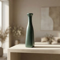 Ahenk Collection Petalia Metallic Petrol Green Handmade Ceramic Short Bottle Vase
