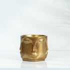 Adler Mini Gold Sculptural Face Planter Decorative Polyester Succulent and Flower Pot