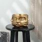 Adler Gold Sculptural Face Planter Decorative Polyester Succulent and Flower Pot