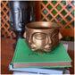 Adler Gold Sculptural Face Planter Decorative Polyester Succulent and Flower Pot