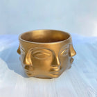 Adler Gold Sculptural Face Planter Decorative Polyester Succulent and Flower Pot