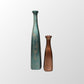 Bakırdan Koleksiyon Collection Glitter Ceramic Bottle Vase Duo 2 Pieces Petrol Green Bronze Copper