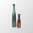 Bakırdan Koleksiyon Collection Glitter Ceramic Bottle Vase Duo 2 Pieces Petrol Green Bronze Copper