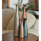 Bakırdan Koleksiyon Collection Luminara Petrol Green Bronze Copper Glimmer Dual Bottle Vase Set