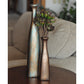 Bakırdan Koleksiyon Collection Luminara Petrol Green Bronze Copper Glimmer Dual Bottle Vase Set