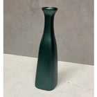 Ahenk Collection Petalia Metallic Petrol Green Handmade Ceramic Short Bottle Vase