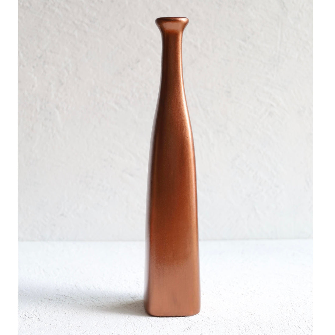 Ahenk Collection Serenara Copper Toned Handmade Ceramic Tall Bottle Vase