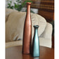 Ahenk Collection Serenara Copper Toned Handmade Ceramic Tall Bottle Vase