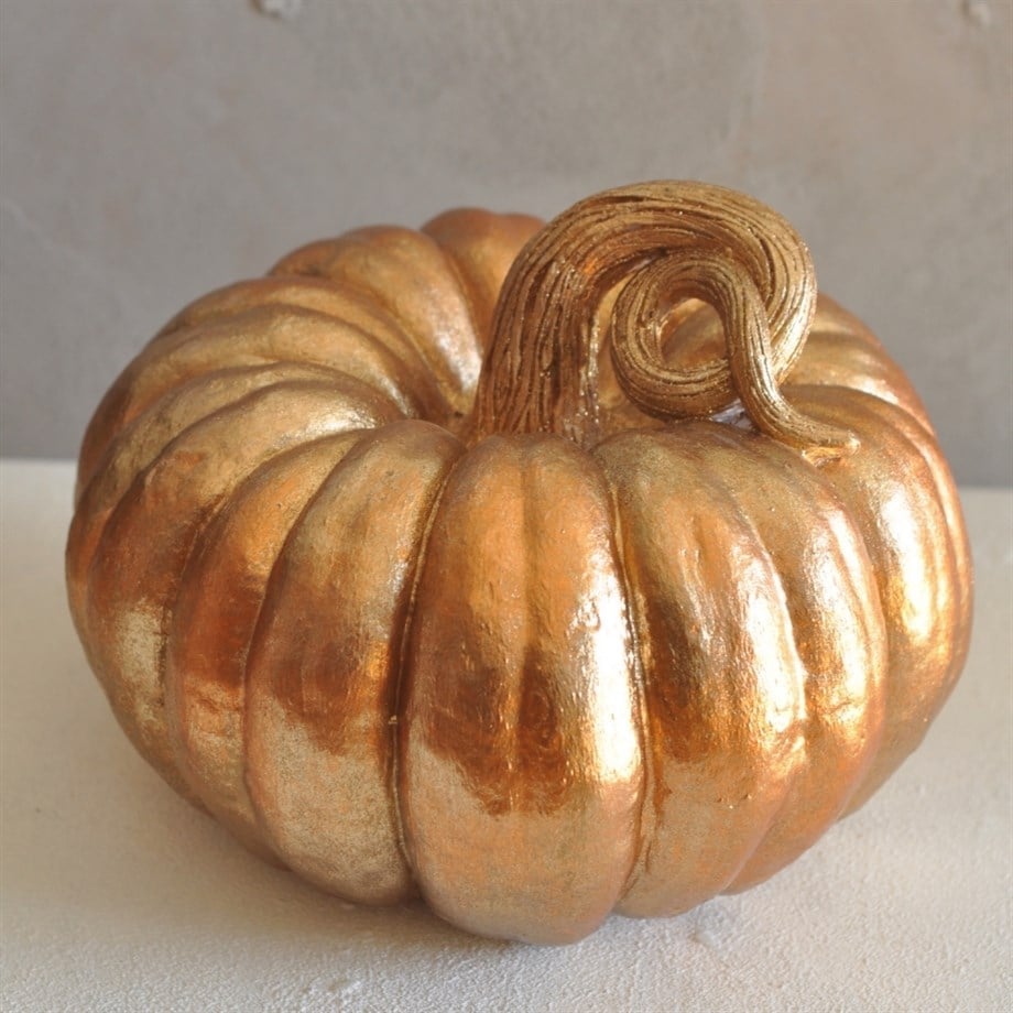 Aurelia Harvest Handmade Gold and Bronze Pumpkin Sculpture