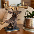 Aurelius Golden Antler Deer Bust Sculpture