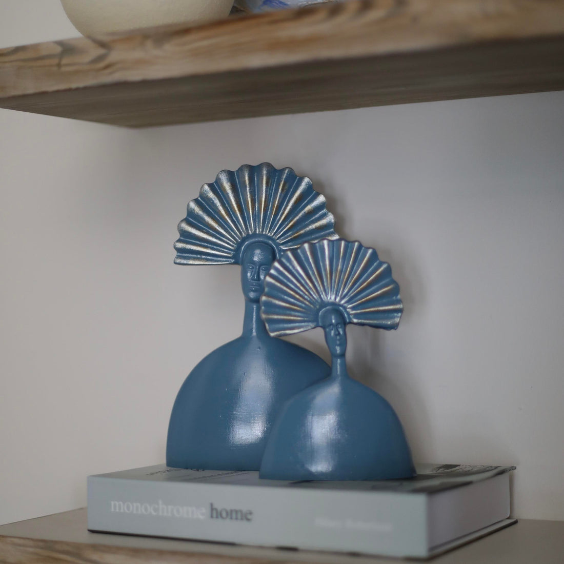 Azura Twin Fan Goddess Sculpture Set