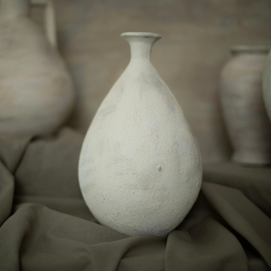 Boho Collection Desert Whisper Handmade Small Decorative Vase Off White Sand Stone Ceramic