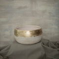Boho Collection Gilded Horizon Handmade Decorative Bowl Vase Aged Off White Ceramic