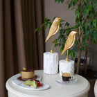 Celestia Marble Perch Bird Duo Sculpture