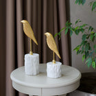 Celestia Marble Perch Bird Duo Sculpture