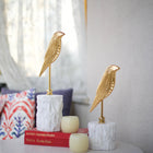 Celestia Marble Perch Bird Duo Sculpture