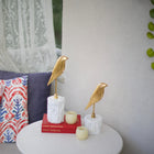 Celestia Marble Perch Bird Duo Sculpture