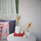 Celestia Marble Perch Bird Duo Sculpture