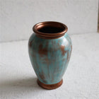 Bakırdan Collection Aura Turquoise Sculptural Vase Handmade Ceramic with Copper Undertones