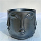 Adler Mini Anthracite Sculptural Face Planter Decorative Polyester Succulent and Flower Pot