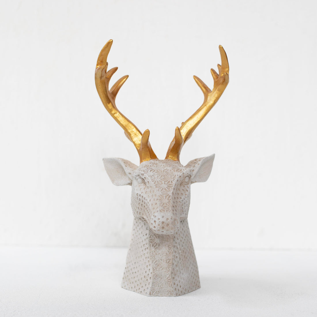 Eira Gilded Antler Textured Stag Sculpture