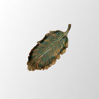 Emerald Whisper Handmade Leaf Resin Tray Duo with Antique Gold Accents