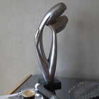 Eternal Silver Embrace Couple Sculpture