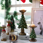 Handmade Everpine Lumina Tree Candleholder Duo Gold Silver Green Christmas Decor