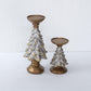 Handmade Everpine Lumina Tree Candleholder Duo Gold Silver Green Christmas Decor