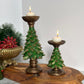 Handmade Everpine Lumina Tree Candleholder Duo Gold Silver Green Christmas Decor