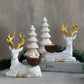 Handmade Artistic Gold Detail Reindeer Candleholder Duo Christmas New Year Winter Decor