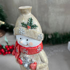 Frosted Snowflake Snowman Sculpture