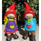 Large Garden Gnome Girl and Boy Set Hand Painted Decorative Polyester 2 Piece