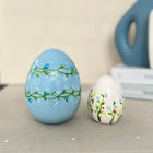 Hanami Blossom Ceramic Spring Egg Duo Sculpture Set