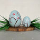 Hanami Blossom Ceramic Spring Egg Duo Sculpture Set