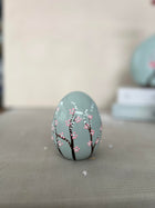 Hanami Blossom Ceramic Spring Egg Duo Sculpture Set