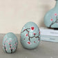 Hanami Blossom Ceramic Spring Egg Duo Sculpture Set