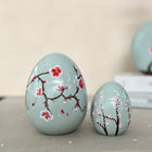 Hanami Blossom Ceramic Spring Egg Duo Sculpture Set