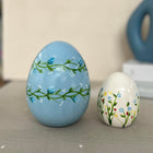 Hanami Blossom Ceramic Spring Egg Duo Sculpture Set