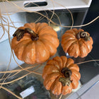 Hasat Aura Handmade Pumpkin Sculpture Sets Grey and Orange