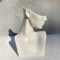 Femme Female Ceramic Bust Ivory Onyx Black Copper Handmade Decorative Sculpture