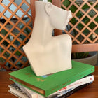 Femme Female Ceramic Bust Ivory Onyx Black Copper Handmade Decorative Sculpture