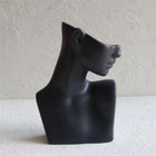Femme Female Ceramic Bust Ivory Onyx Black Copper Handmade Decorative Sculpture