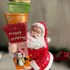 Jolly Gift Stacks Santa Sculpture