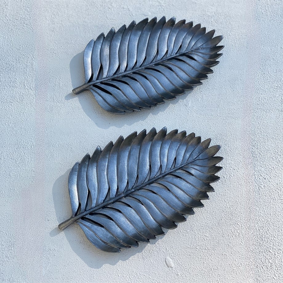 Lumia Leaf Luxe Handmade Decorative Leaf Tray Antique Gold and Aged Silver