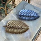 Lumia Leaf Luxe Handmade Decorative Leaf Tray Antique Gold and Aged Silver