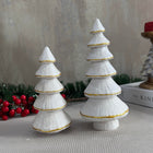 Lunara Ivory Tiered Pines Dual Holiday Sculpture Set