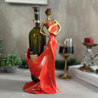 Female Figurine Sculptural Wine Holder Hand Painted Decorative Polyester 4 Colors