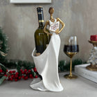 Female Figurine Sculptural Wine Holder Hand Painted Decorative Polyester 4 Colors