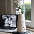 Petite Hearts Handmade Cream Ceramic Love Vase Romantic Home Decor